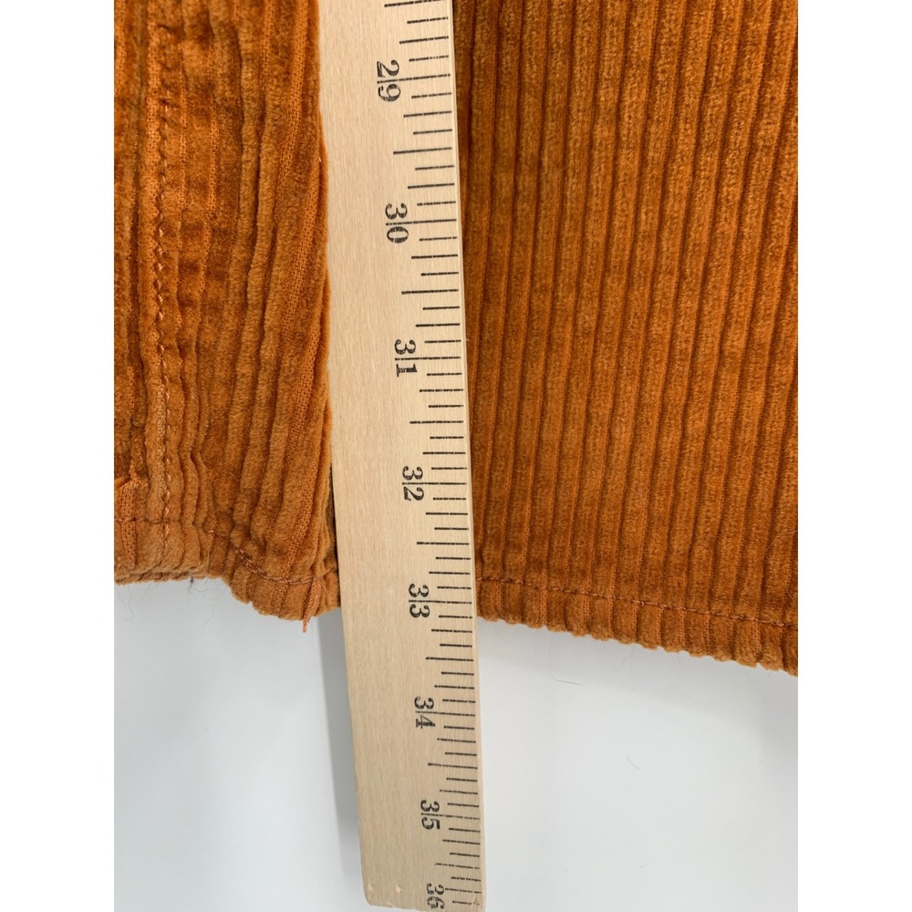 Levis Ribcage Wide Leg Corduroy Pants Women 25 Brown Orange Fall Boho - Picture 8 of 10